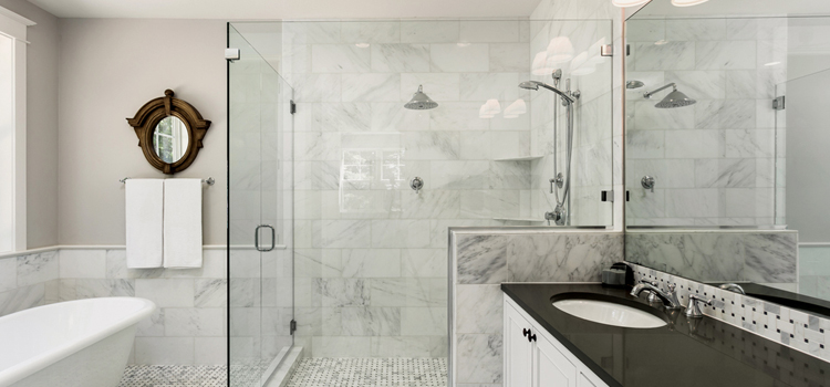 bathroom shower door installation in Solvang