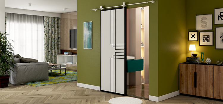 sliding bathroom door installation in Solvang
